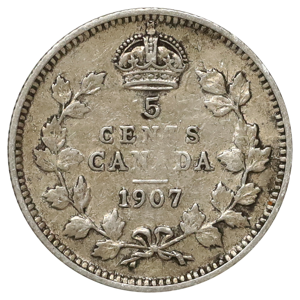 1907 Canada 5-cents Very Fine (VF20) Scratched, marks, or impaired