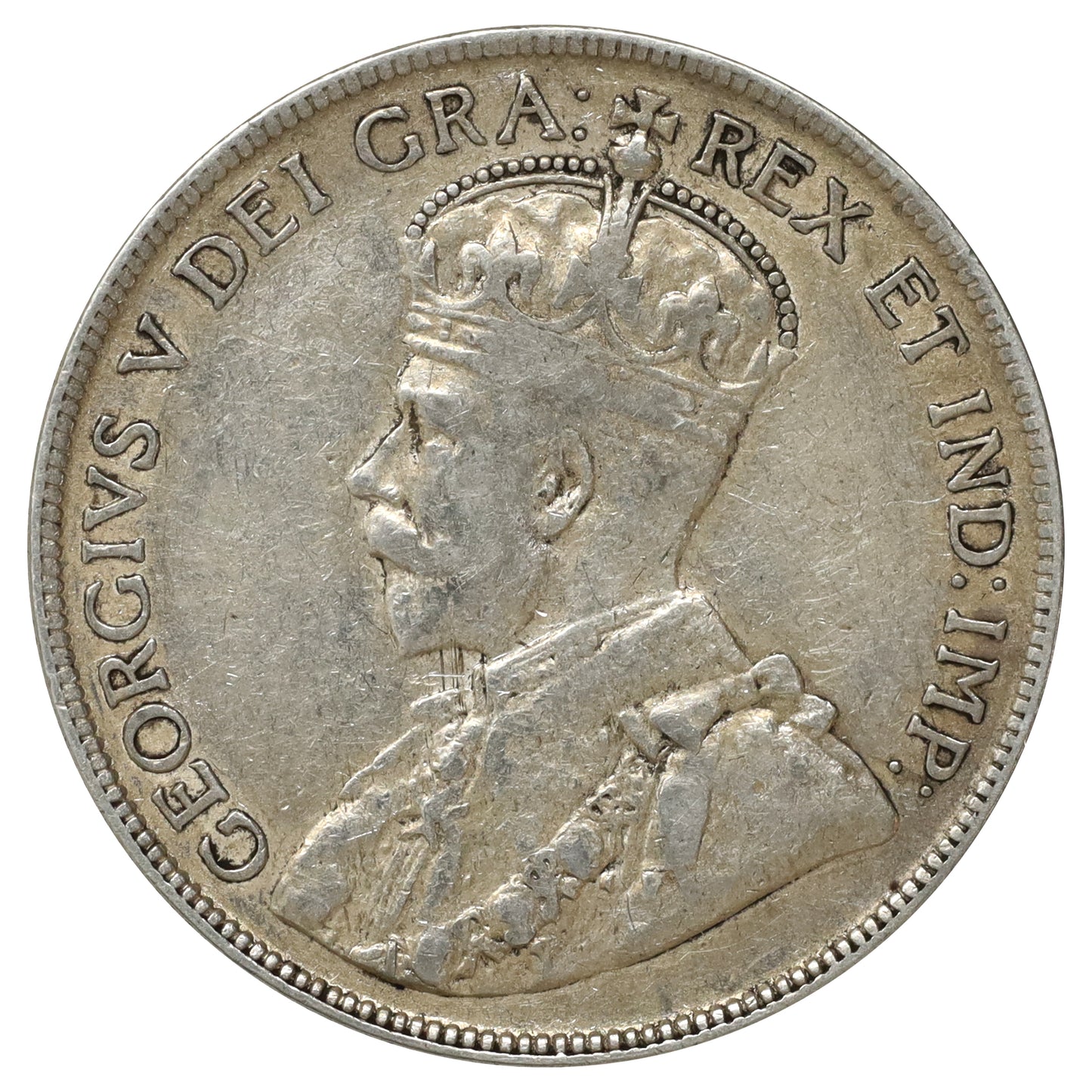1918 Canada 50-cents F-VF (F15) Scratched, marks, or impaired