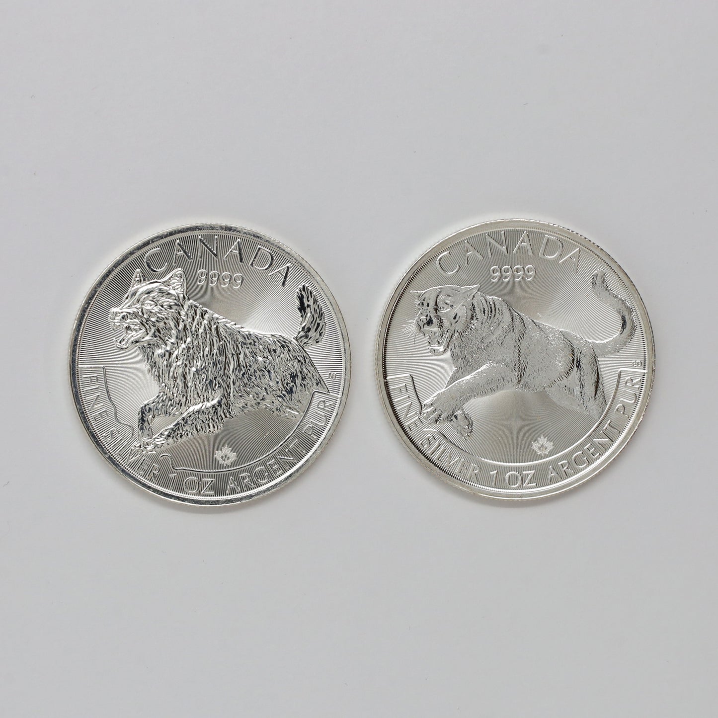 Pair of 2016 & 2018 Canada $5 SML Predator Fine Silver Coins (No Tax) Light toning
