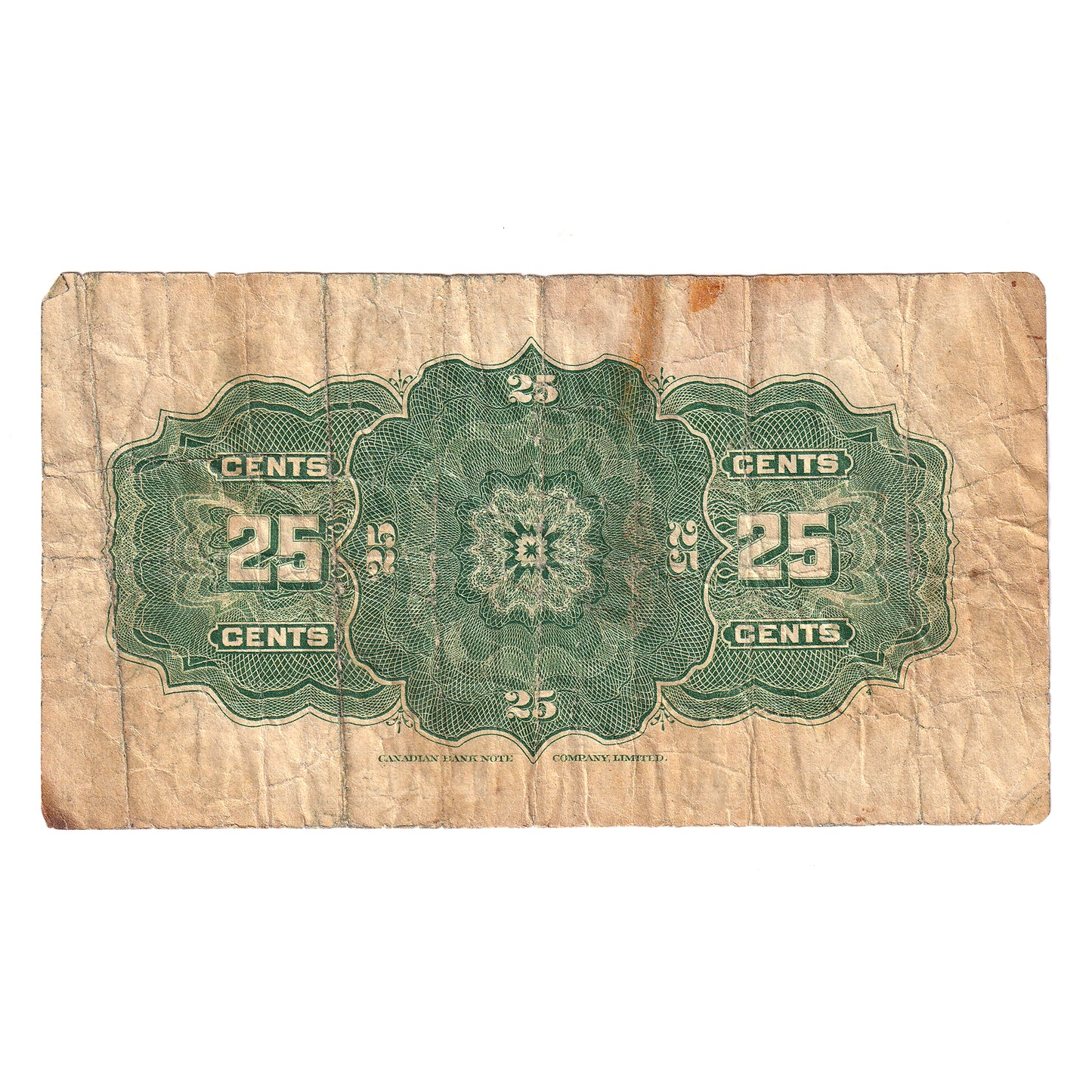 DC-24c 1923 Dominion 25-cent Shinplaster, McCavour-Saunders, VG-F (VG10) Impaired