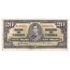 BC-25b 1937 Canada $20 Gordon-Towers, Random Prefix, F-VF (F15) Tears, holes, or damaged