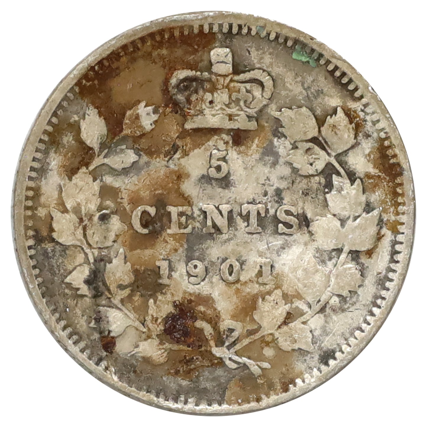 1901 Canada 5-cents Very Fine (VF20) Scratched, marks, or impaired