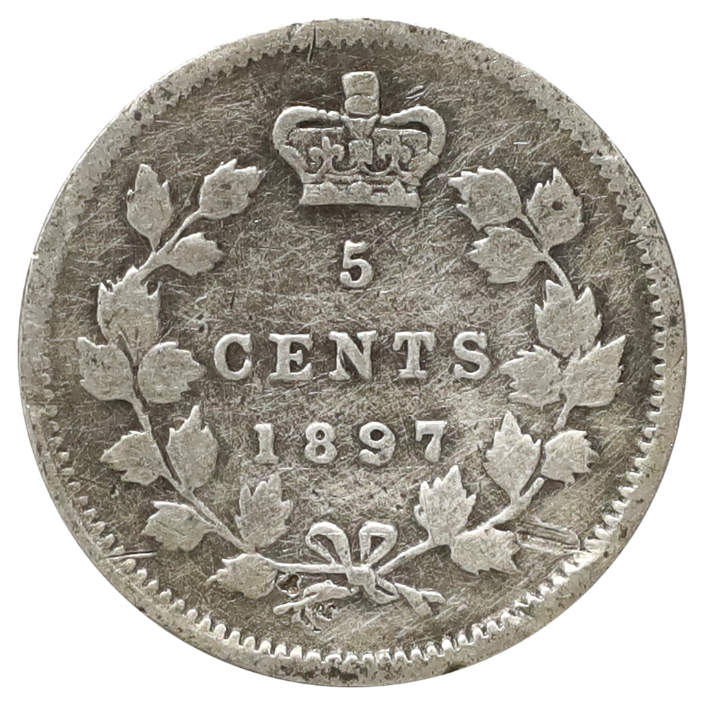 1897 Canada 5-cents G-VG (G6) Scratched, marks, or impaired