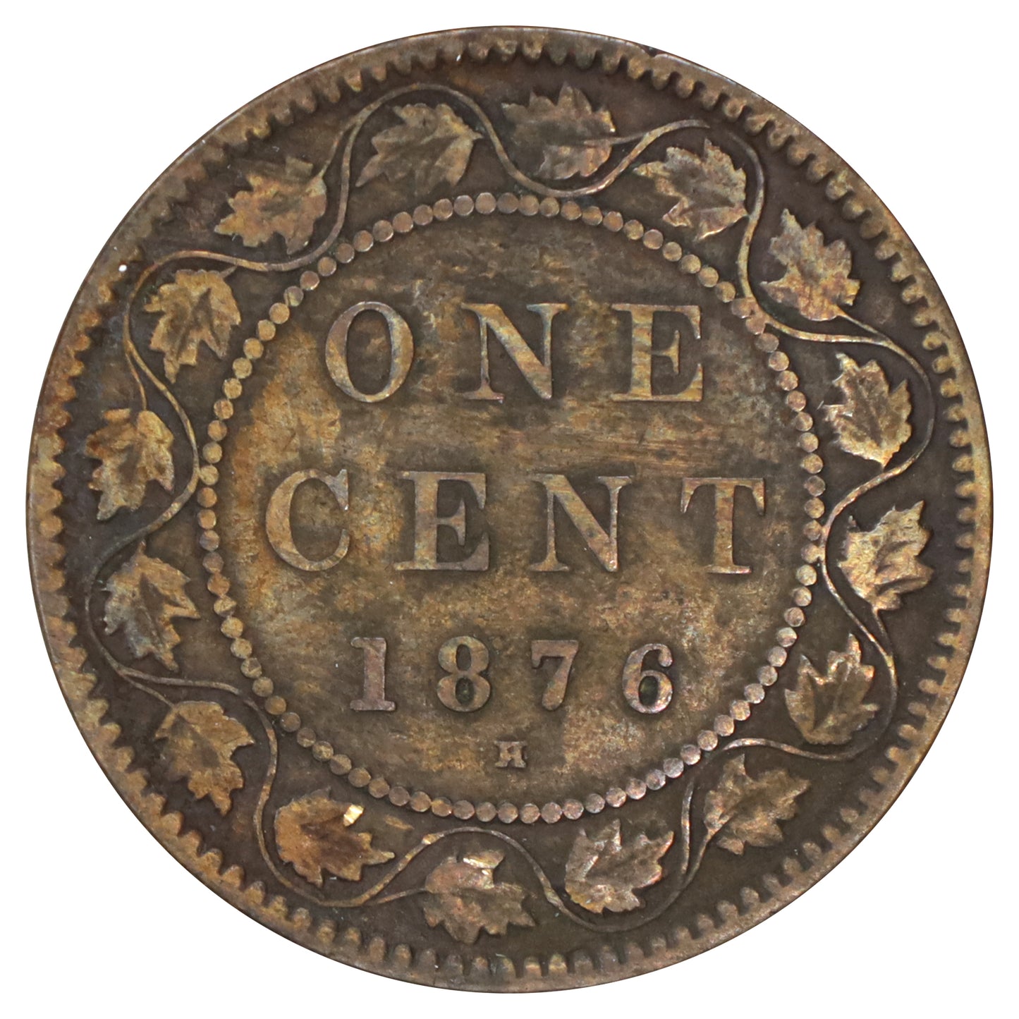 1876H Canada 1-cent Fine (F12) Scratched, marks, or impaired