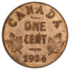 1924 Canada 1-cent F-VF (F15) Scratched, marks, or impaired