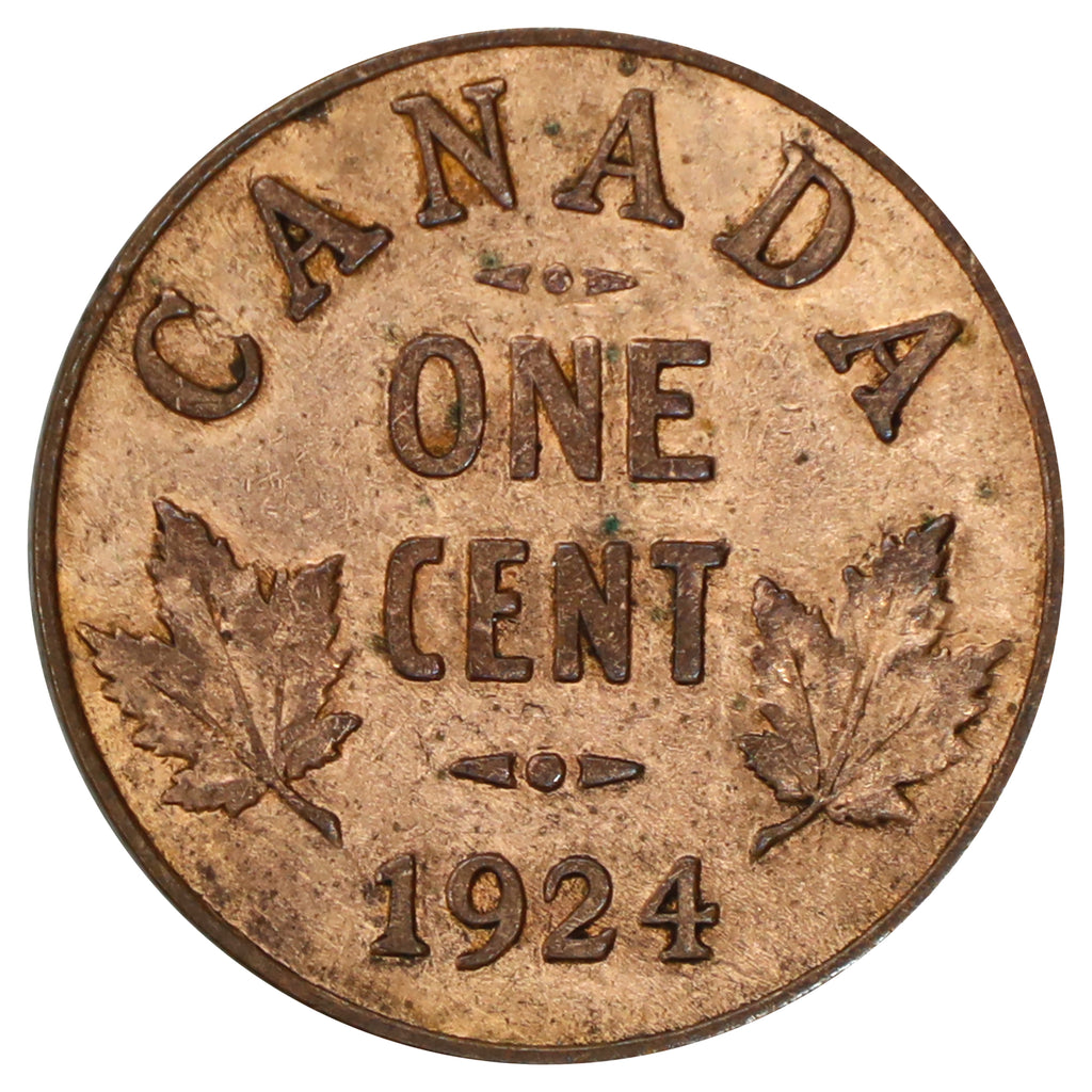 1924 Canada 1-cent F-VF (F15) Scratched, marks, or impaired