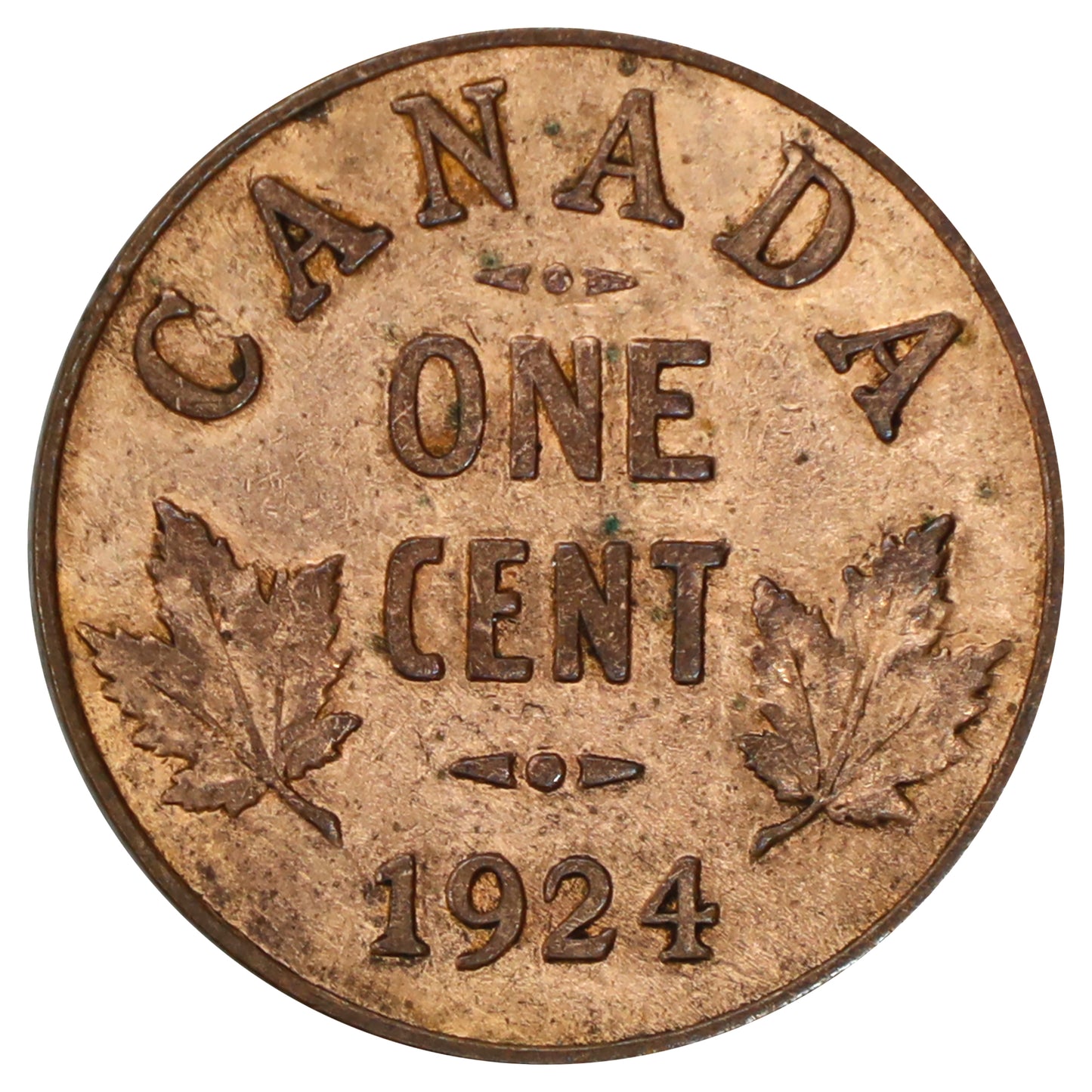 1924 Canada 1-cent F-VF (F15) Scratched, marks, or impaired