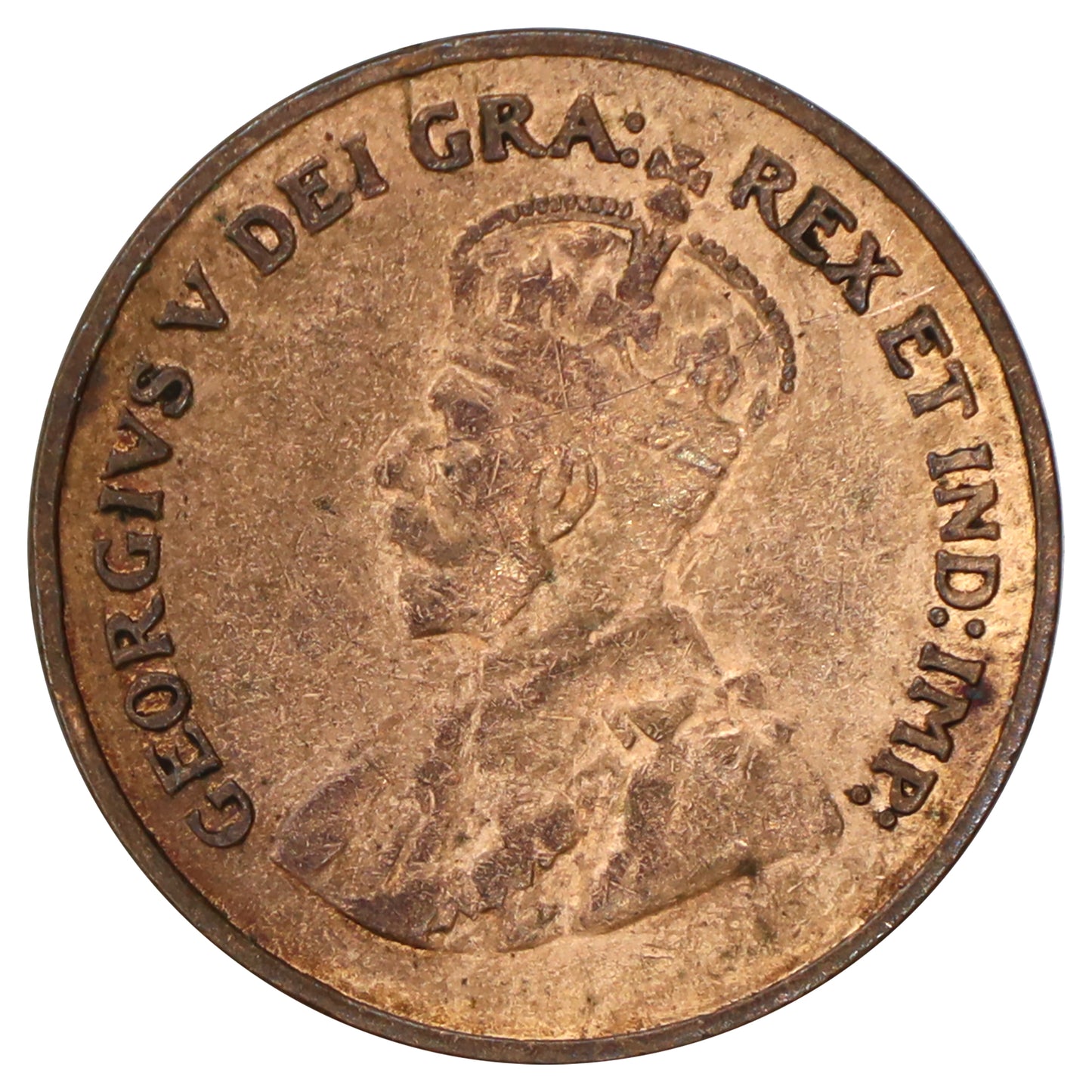 1924 Canada 1-cent F-VF (F15) Scratched, marks, or impaired