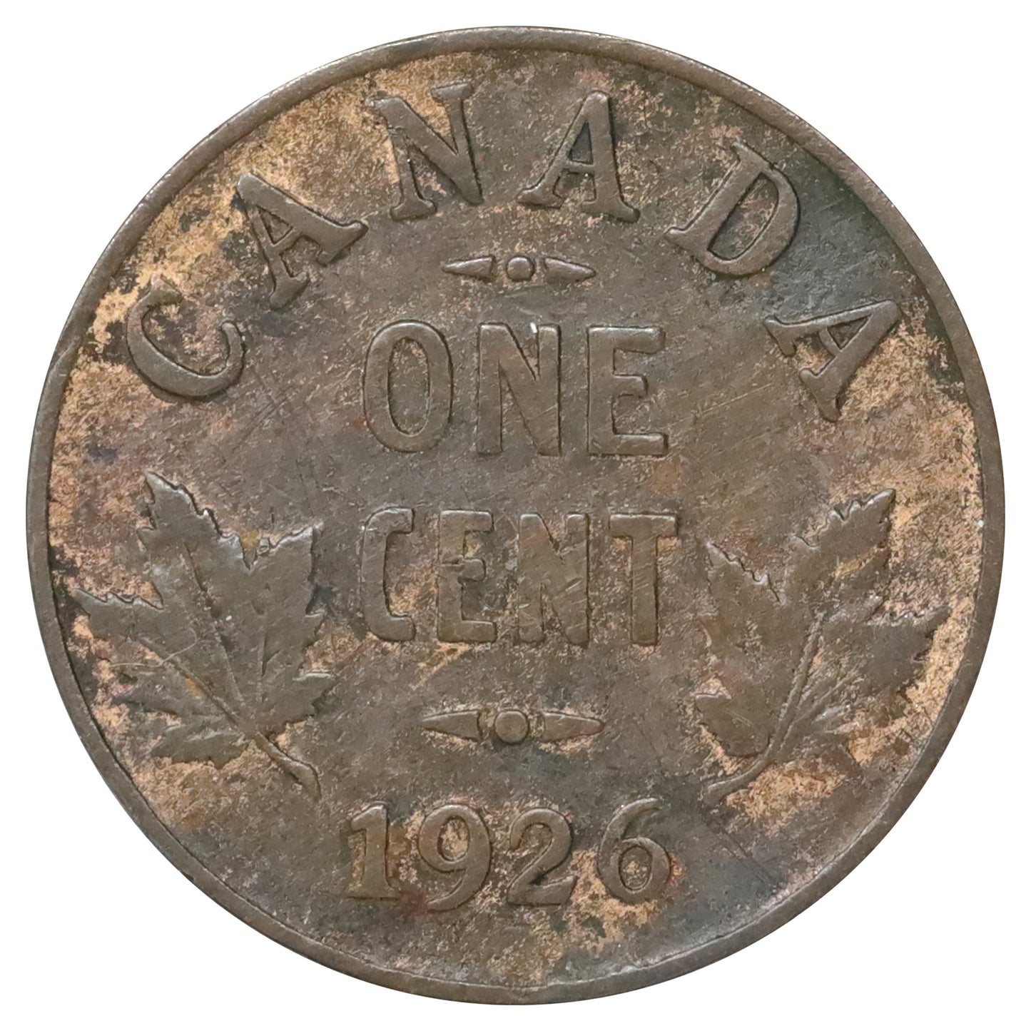 1926 Canada 1-cent F-VF (F15) Scratched, marks, or impaired