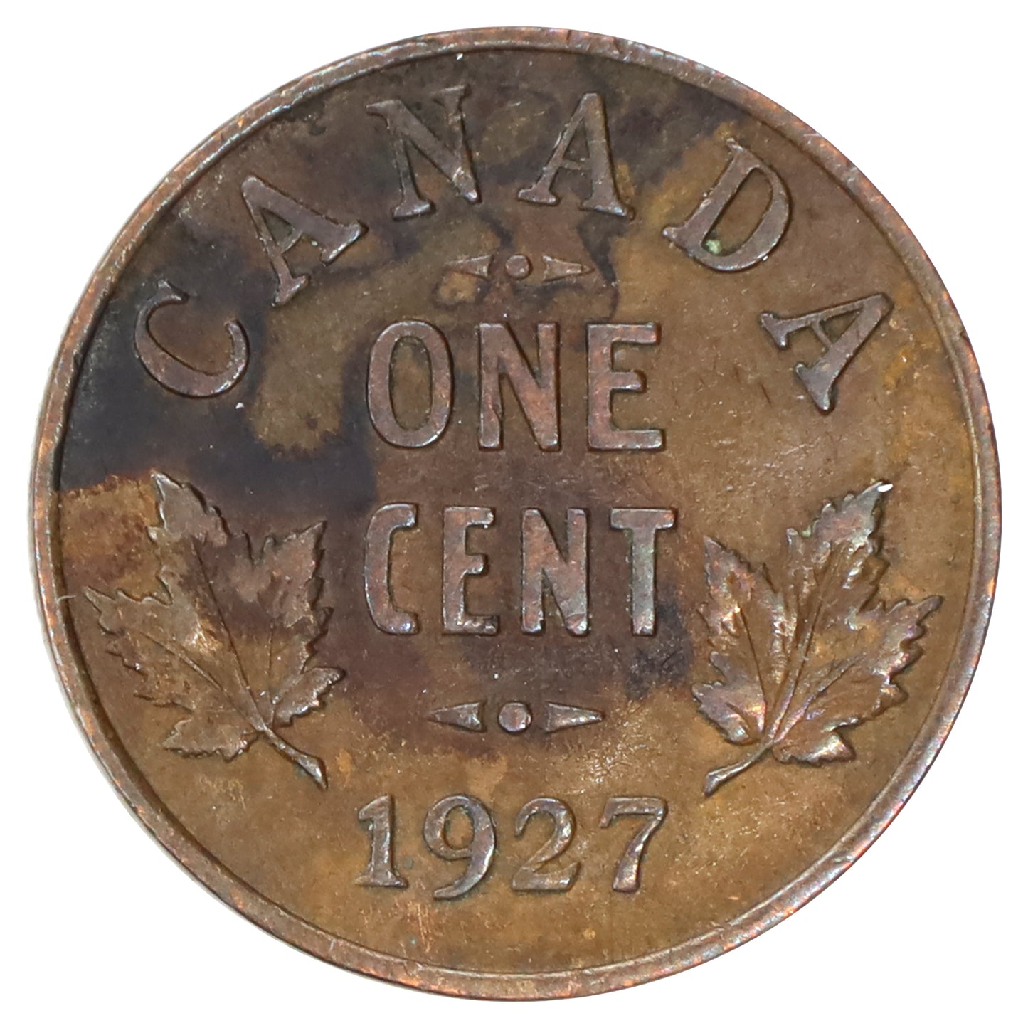 1927 Canada 1-cent F-VF (F15) Scratched, marks, or impaired