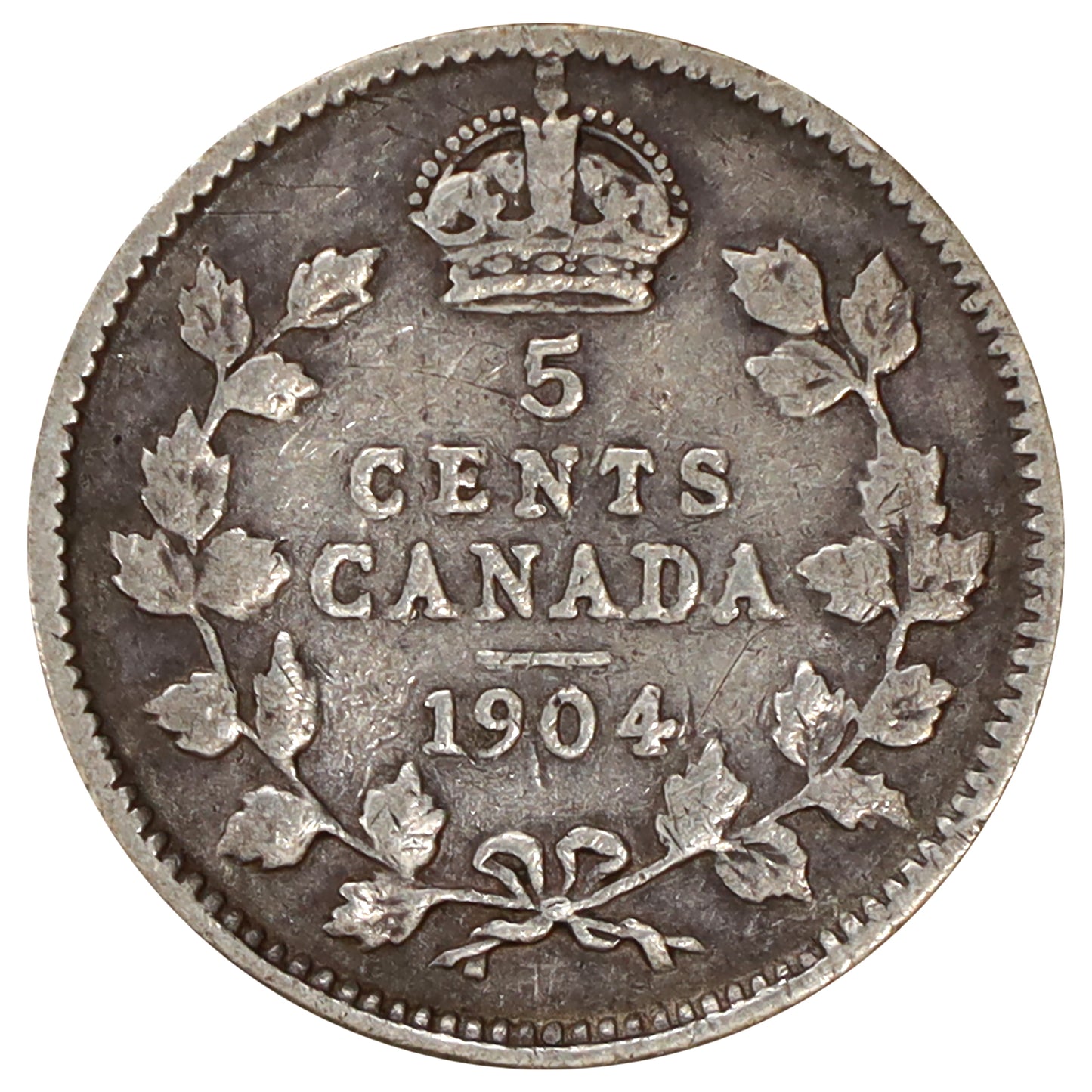 1904 Canada 5-cents Very Good (VG8) Scratched, marks, or impaired