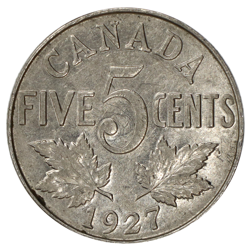 1927 Canada 5-cents F-VF (F15) Scratched, marks, or impaired