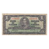 BC-21d 1937 Canada $1 Coyne-Towers, Various Prefixes, Circulated (Tears or impaired)