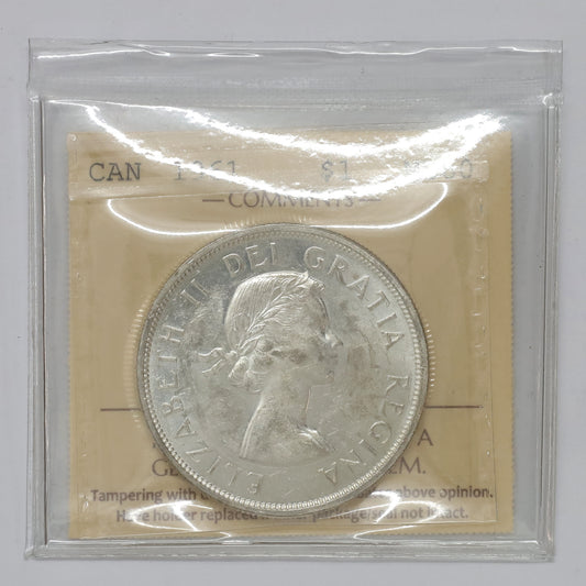 1961 Canada Dollar ICCS Certified MS60 (lightly toned)