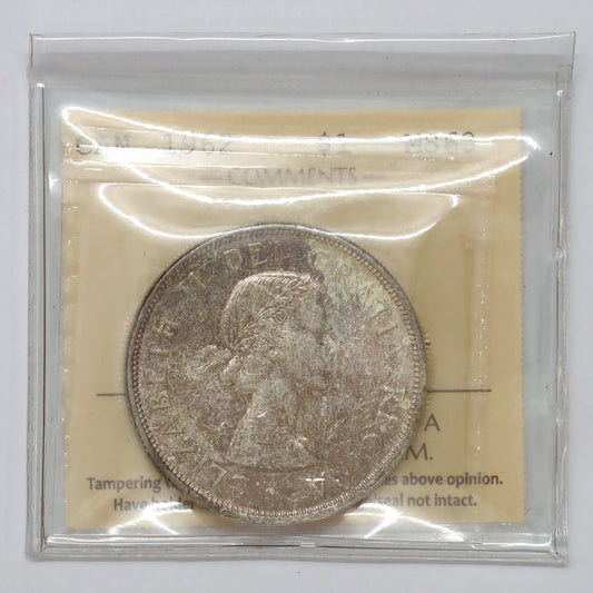 1962 Canada Dollar ICCS Certified MS63 (lightly toned)
