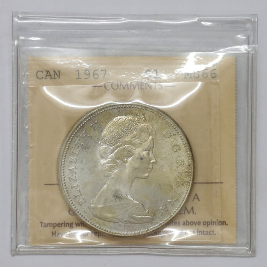 1967 Canada Dollar ICCS Certified MS66 (lightly toned)