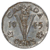 1945 No Chrome Canada 5-cents Extra Fine (EF40) Scratched, marks, or impaired