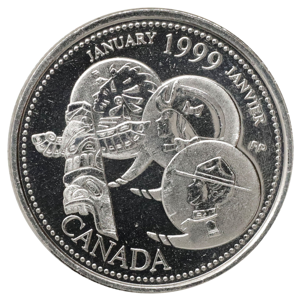 Error 1999 January Dot Canada 25-cents Variety