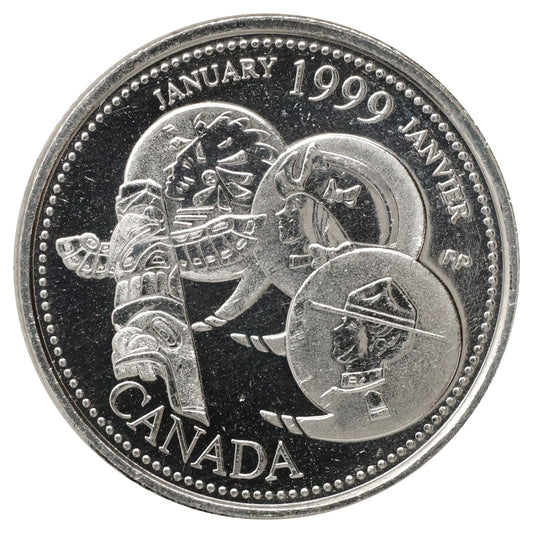 Error 1999 January Dot Canada 25-cents Variety
