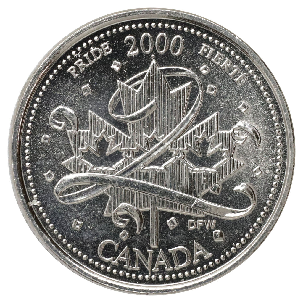 Error 2000 Pride Dot Canada 25-cents Variety Brilliant Uncirculated (MS63)