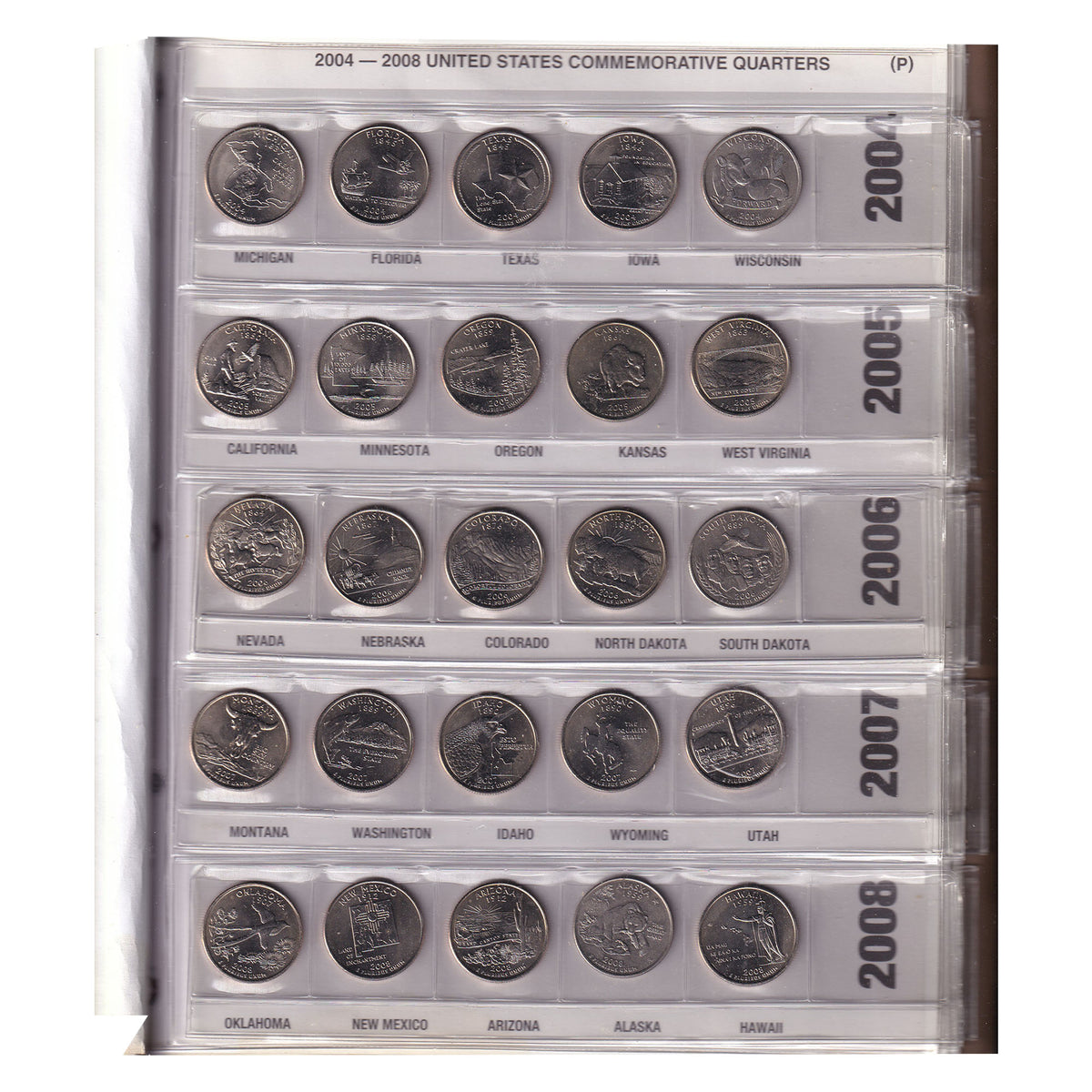 Lot of 100x USA 1999-2008 50 States Quarters in Commemorative Album