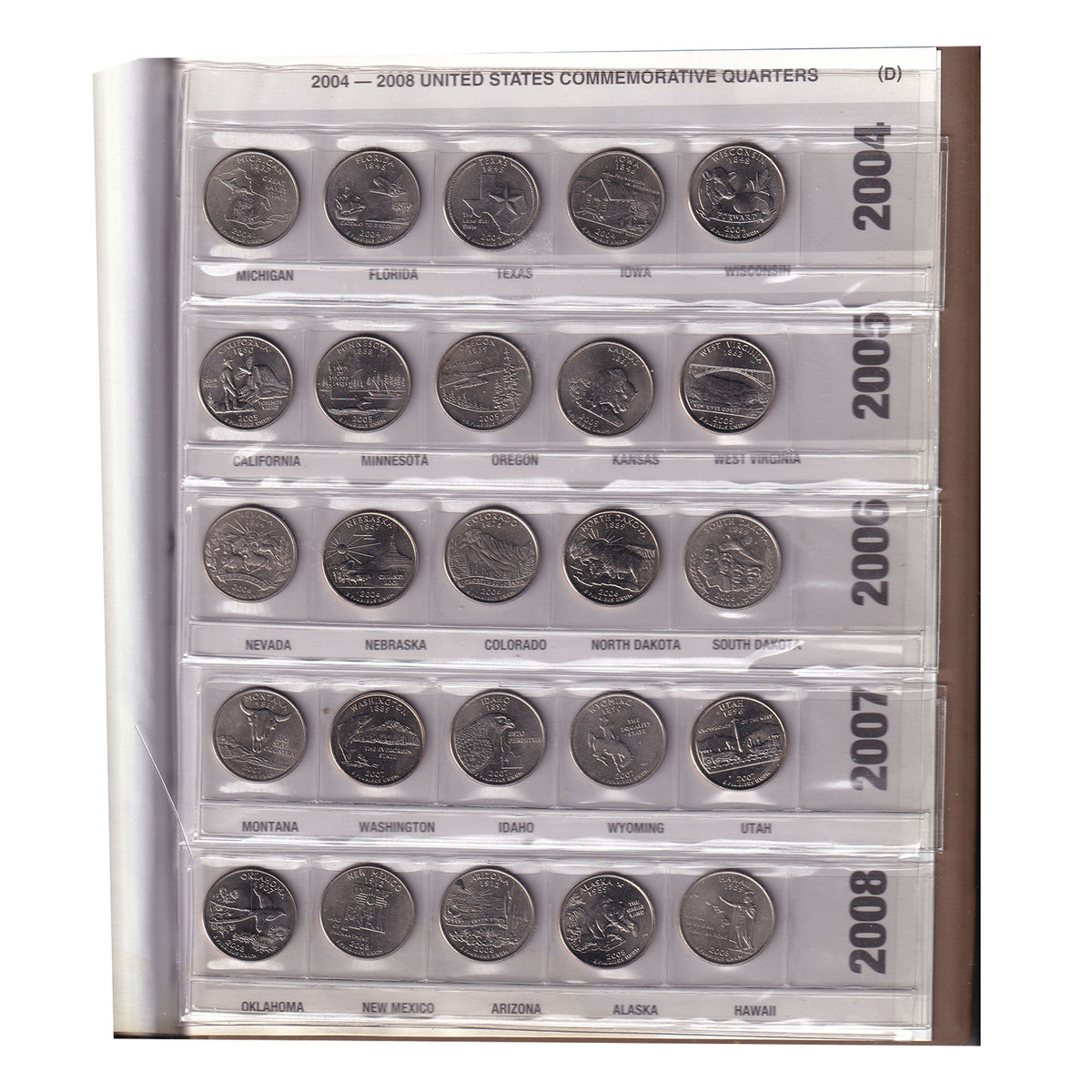 Lot of 100x USA 1999-2008 50 States Quarters in Commemorative Album