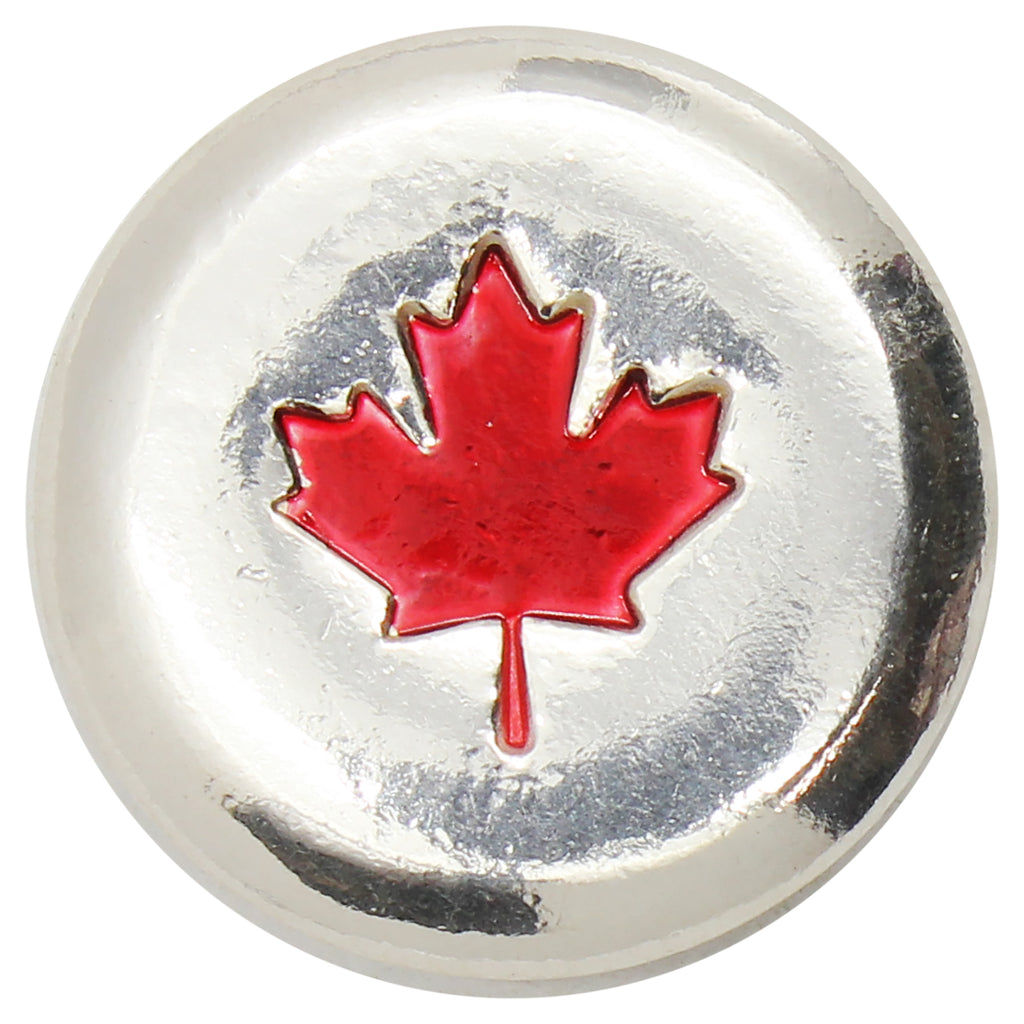 RSSC 1oz Enameled Red Maple Leaf .999 Fine Silver Round (No Tax) Lightly Toned