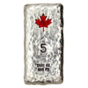 RSSC 5oz Hammered Bar w Enameled Red Maple Silver (No Tax) Toned/Scratches