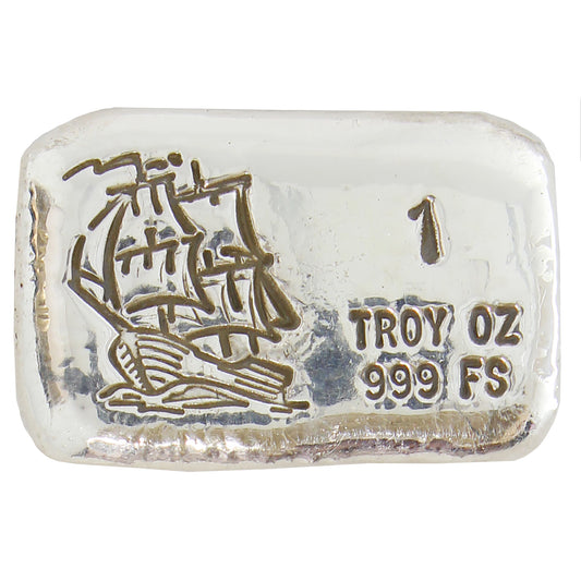 RSSC 1oz Ship .999 Fine Silver Bar (No Tax)Toning/Hairline Scr.