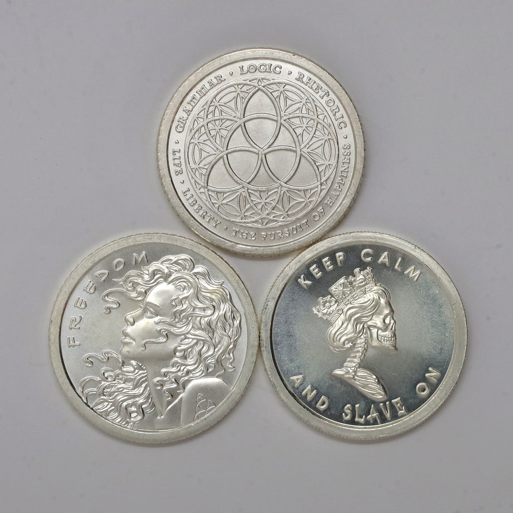 Lot of 3x Silver Shield 1oz .999 Silver Rounds (No Tax) Issues. 3pcs.