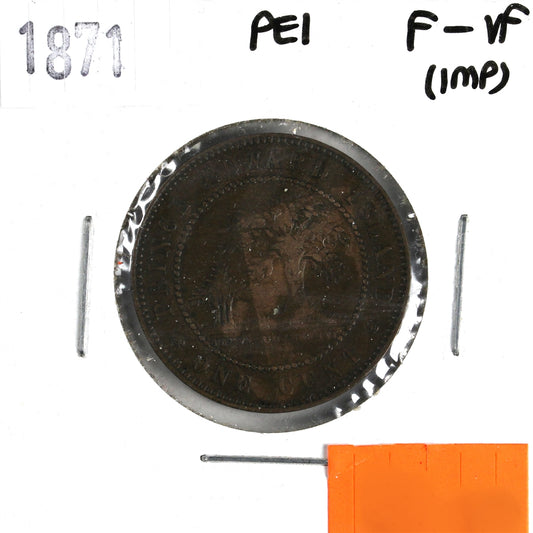 1871 Prince Edward Island 1-cent F-VF (F-15) Scratched, Cleaned or Impaired