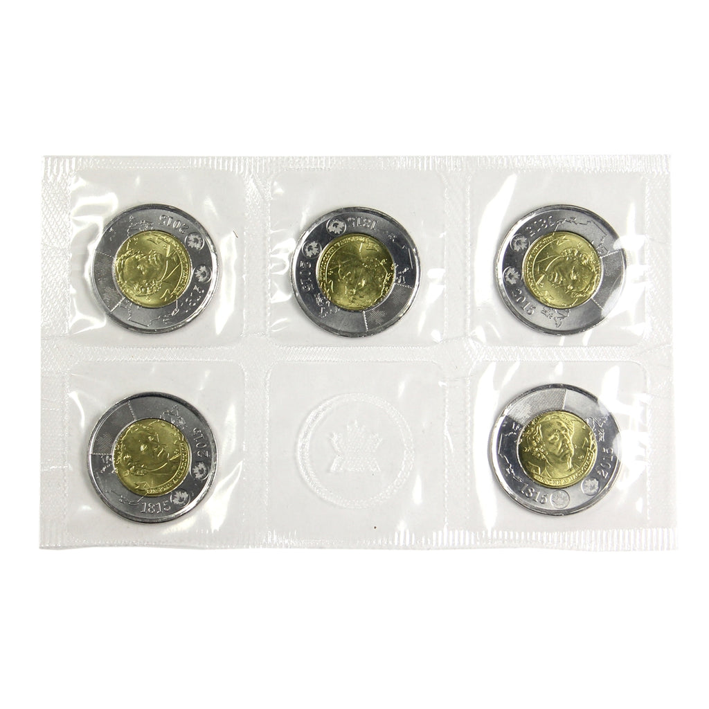 2015 Canada $2 Sir John A. Macdonald 5-coin Circulation Pack (In pliofilm only)