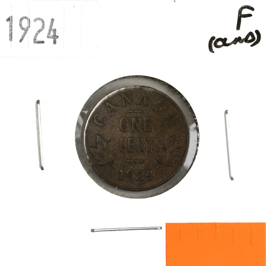 1924 Canada 1-cent Fine (F12) Cleaned, Scratched or Impaired