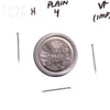 1874H Plain 4 Canada 5-cents Very Fine (VF20) Impaired