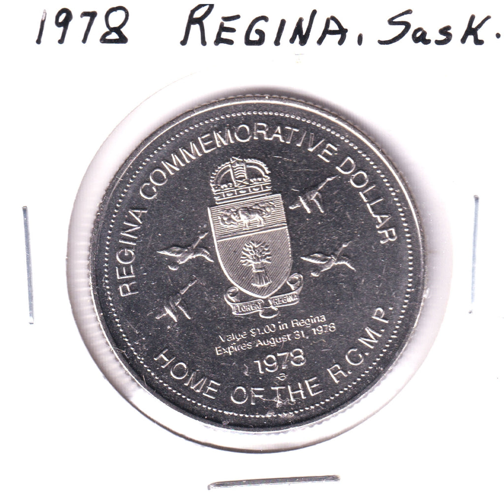 1978 Regina Commemorative Token Dollar: 1882 - NWMP Headquarters Established in Regina