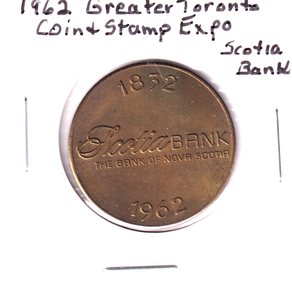 1962 Scotiabank Greater Toronto Coin and Stamp Exhibition Medallion (Toned)