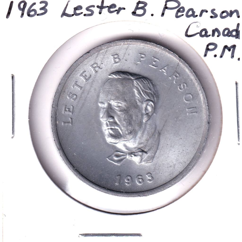 Shell Canadian Prime Ministers: Lester B. Pearson (1963) Zinc Medallion