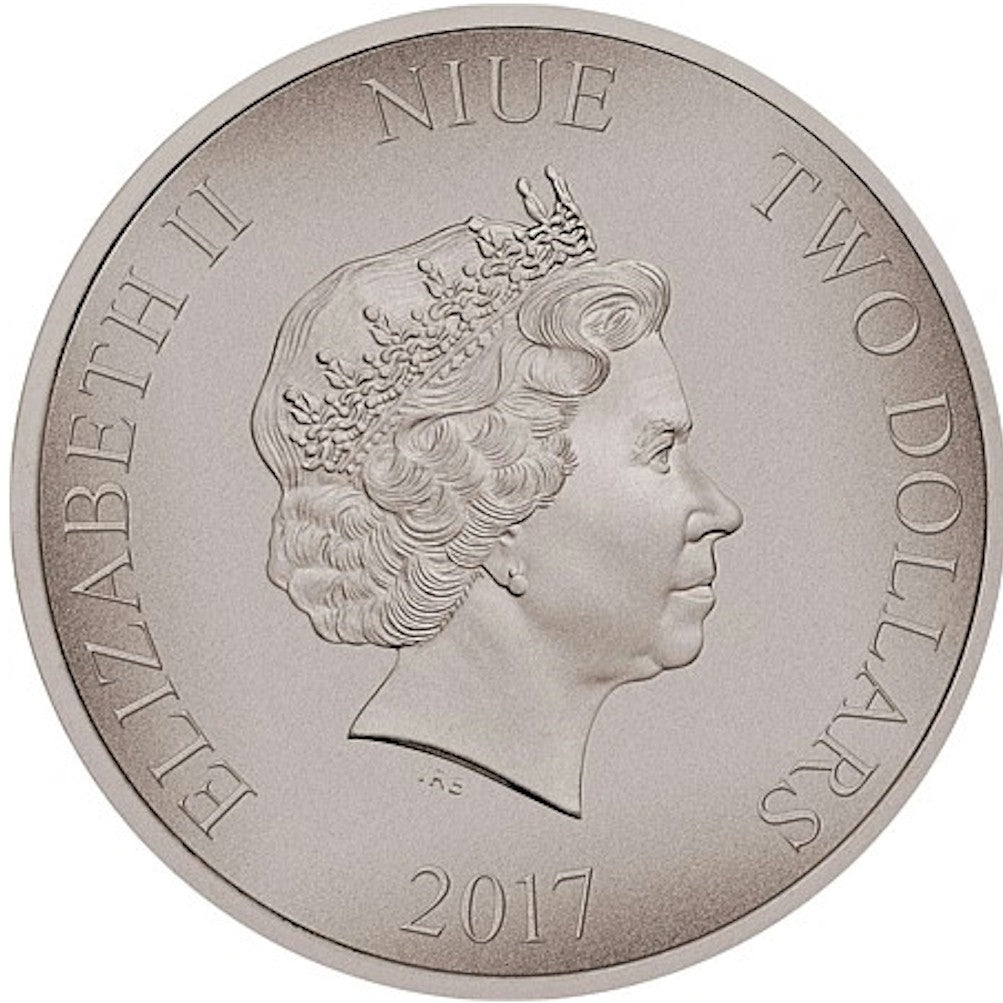 2017 Niue $2 Warriors of History - Knights Templar Antique Finish Fine Silver (No Tax)
