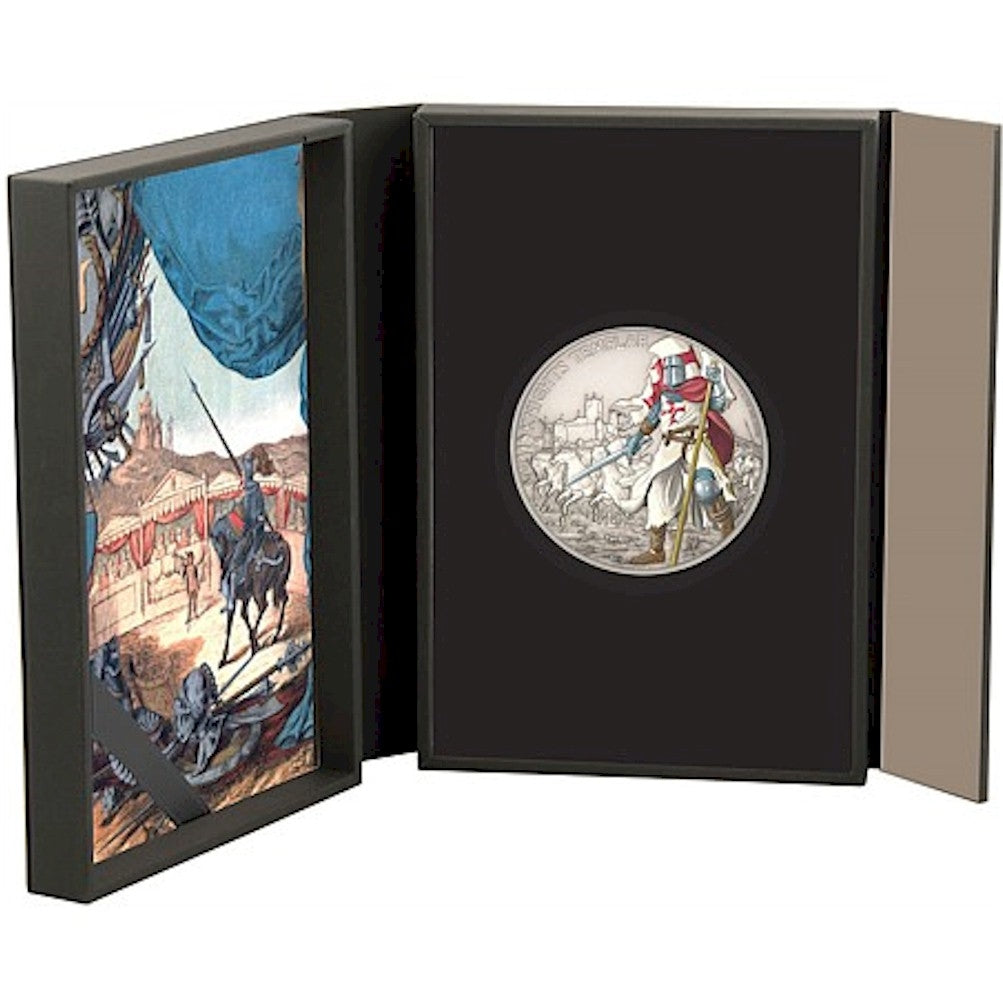 2017 Niue $2 Warriors of History - Knights Templar Antique Finish Fine Silver (No Tax)