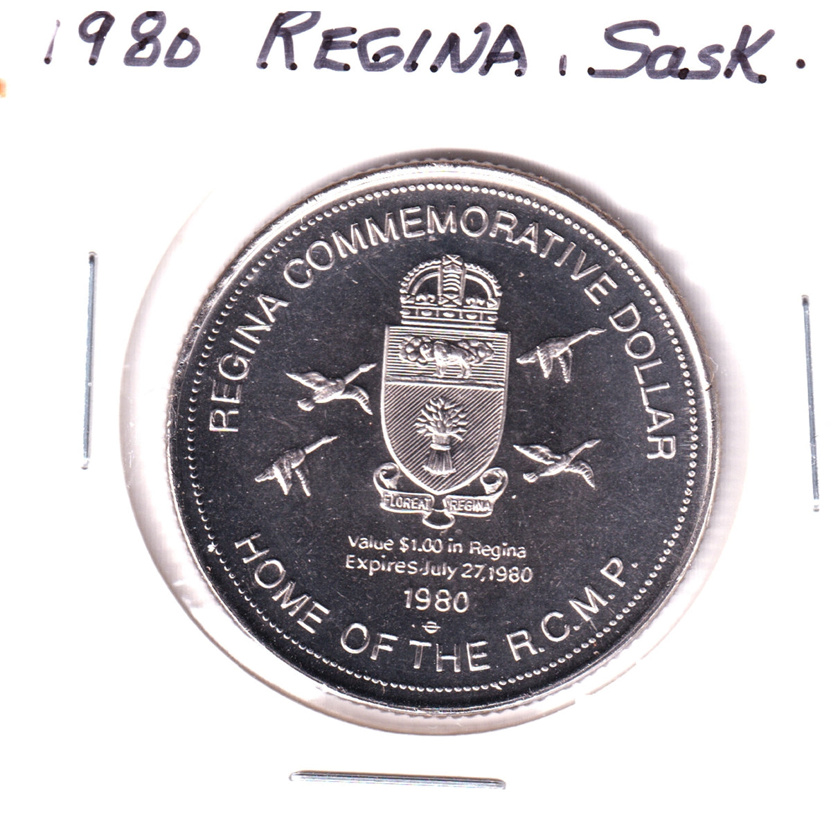 1980 Regina Commemorative Dollar: Province Enters Confederation Sept. 4, 1905