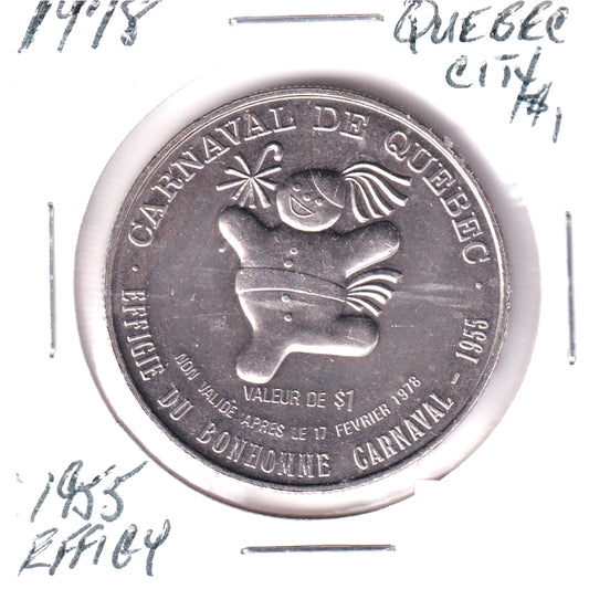 1978 Dollar du Carnaval de Quebec Token: Effigie du Bonhomme Carnaval - 1955