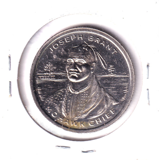 1973 Burlington, Ontario, Centennial Nickel Medallion: Joseph Brant, Mohawk Chief