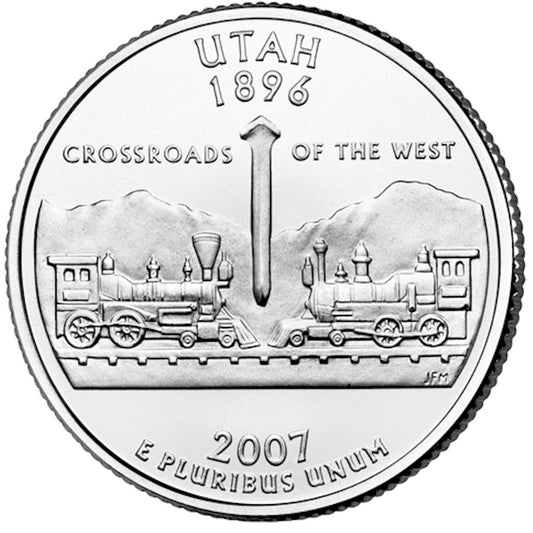 2007-P Utah USA Statehood Quarter Uncirculated (MS60)