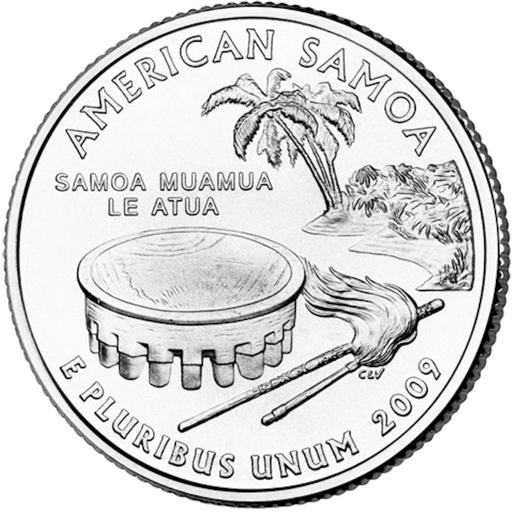2009-P American Samoa USA Statehood Quarter Uncirculated (MS60)