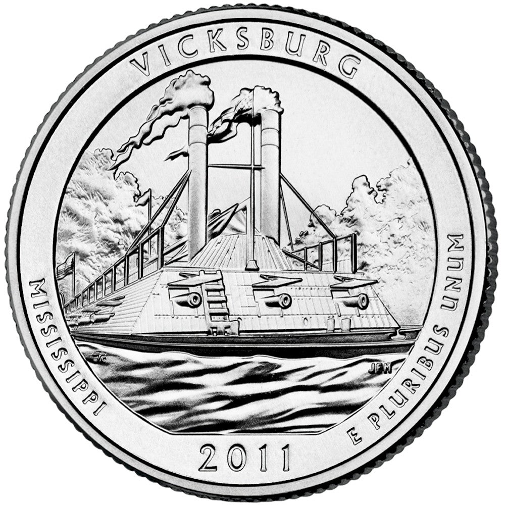 2011-D Vicksburg USA National Parks Quarter Uncirculated (MS60)