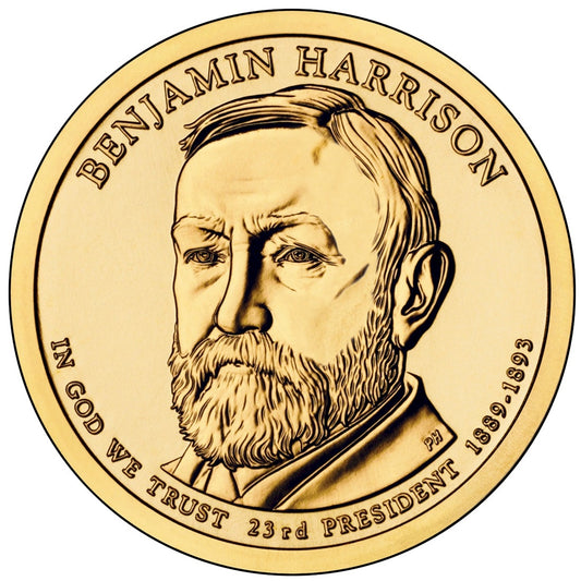 2012-D USA Presidential Dollar - Benjamin Harrison Uncirculated (MS60)