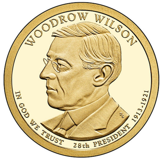 2013-D USA Presidential Dollar - Woodrow Wilson Uncirculated (MS60)