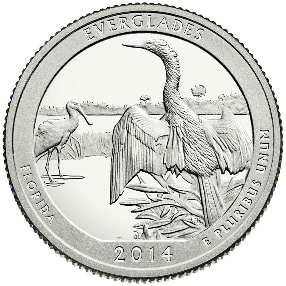 2014-D Everglades USA National Parks Quarter Uncirculated (MS60)