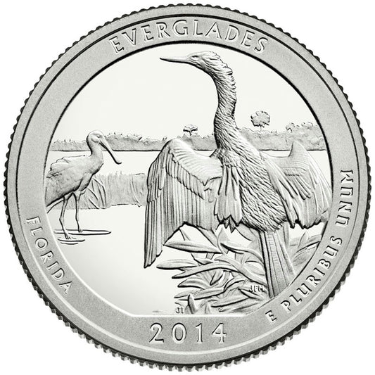 2014-D Everglades USA National Parks Quarter Uncirculated (MS60)