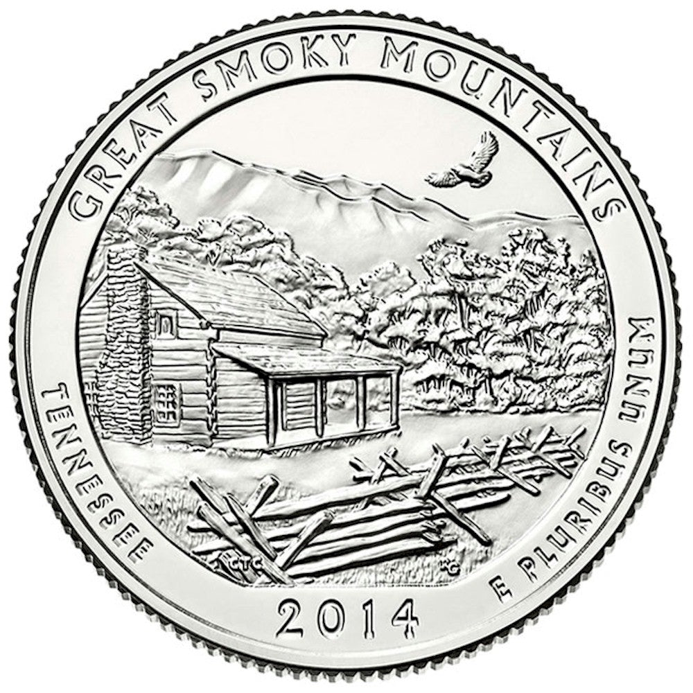 2014-P Great Smoky Mountains USA National Parks Quarter Uncirculated (MS60)